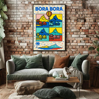 Tropical Bora Bora Pop Art Travel Poster PosterGoat