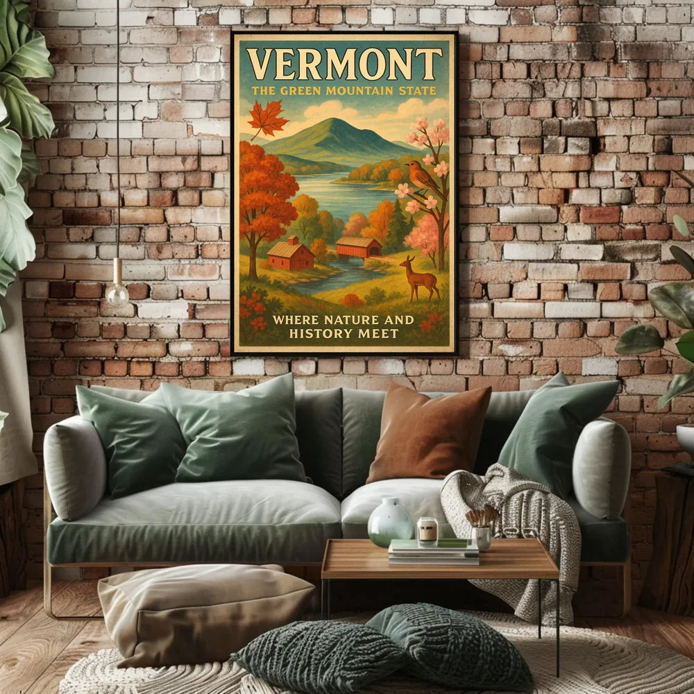 Vermont Scenic Beauty Travel Poster PosterGoat