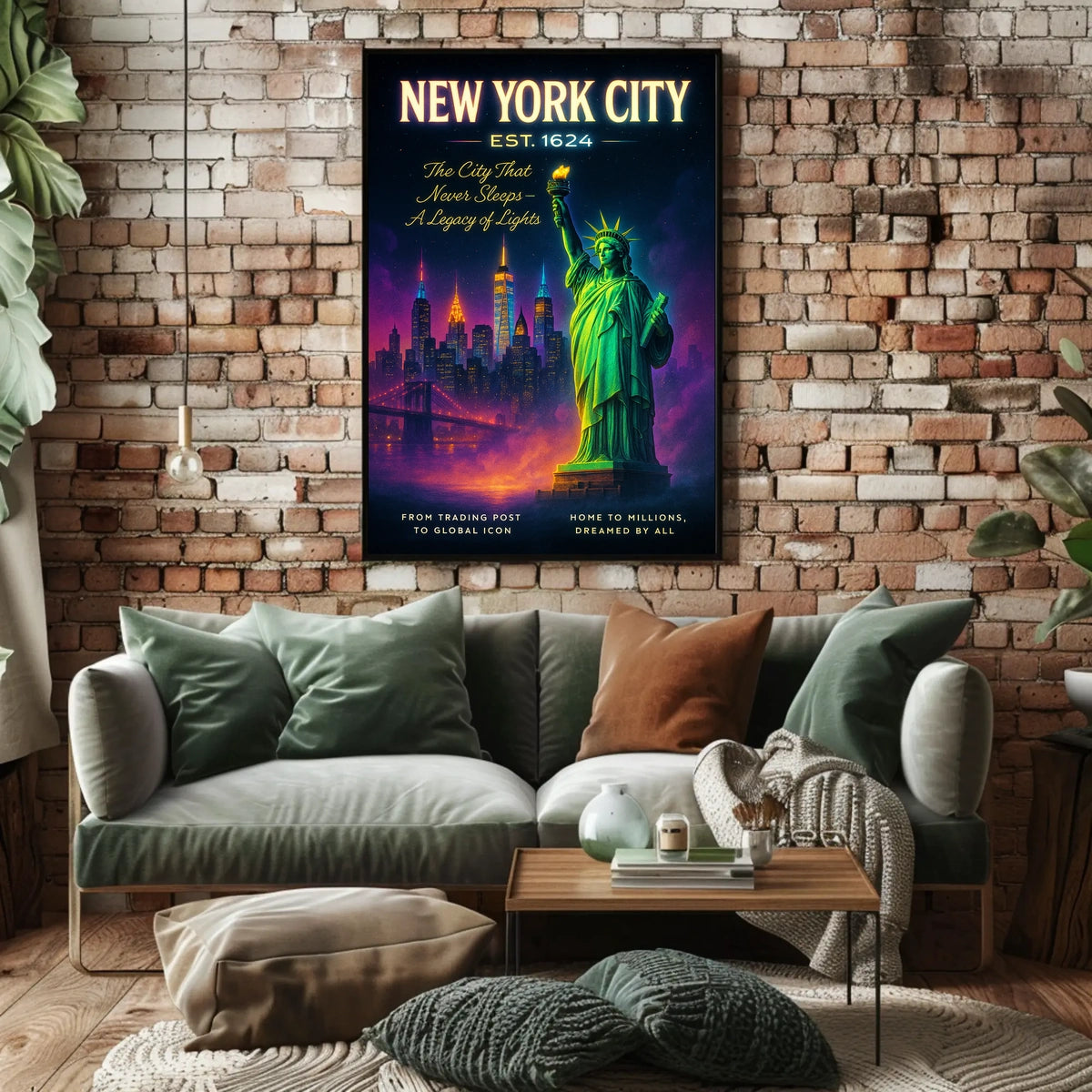 New York City Skyline Urban Cityscape Poster Modern Wall Art