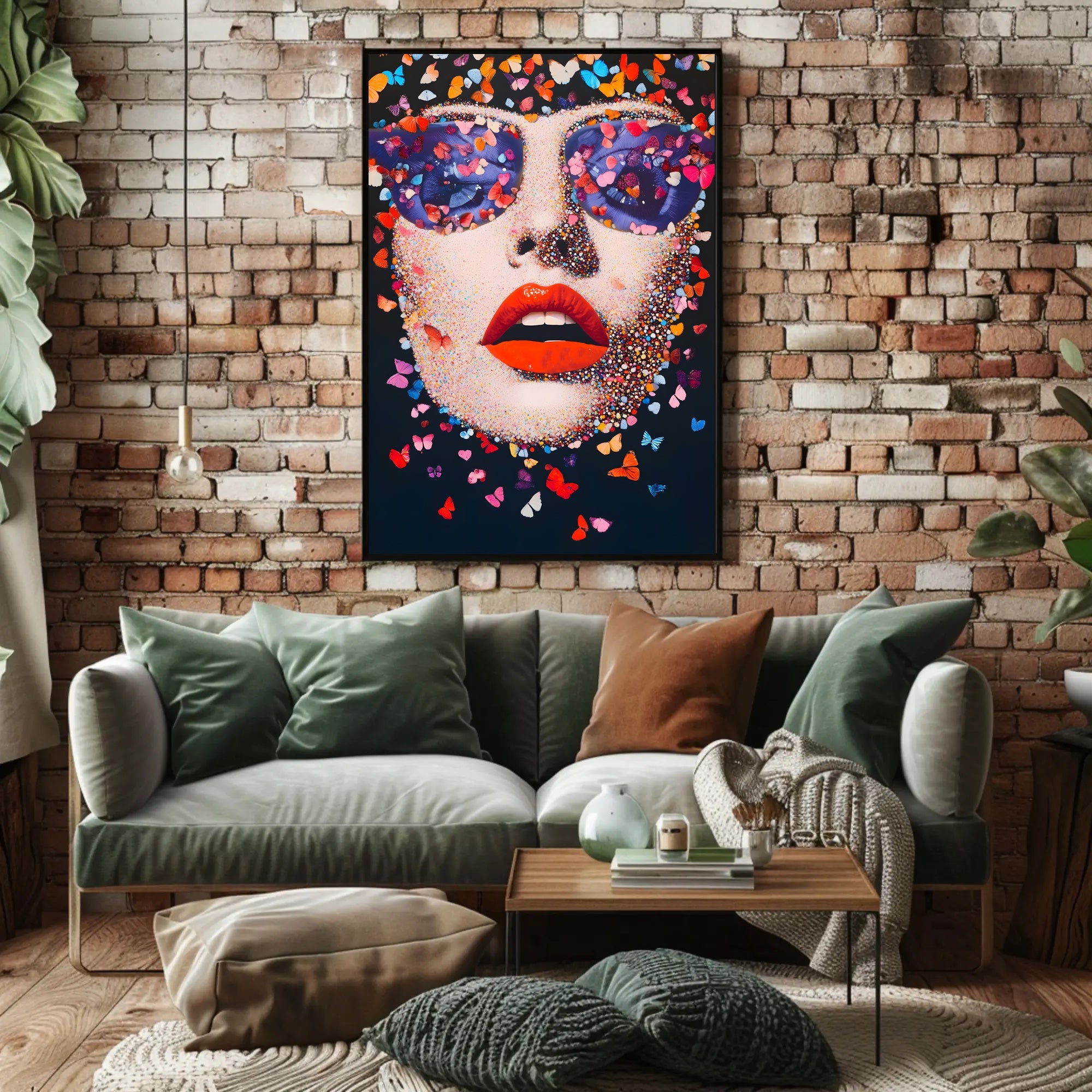 Butterfly Visage Poster Vibrant Pop Art Wall Print