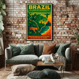 Brazil A Land of Diversity Poster
