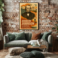 Andrew Johnson 17th President of the United States Layered Digital Collage Poster