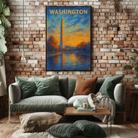 Washington Monument At Sunset Poster