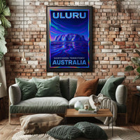 Uluru Desert Sunrise Vintage Poster