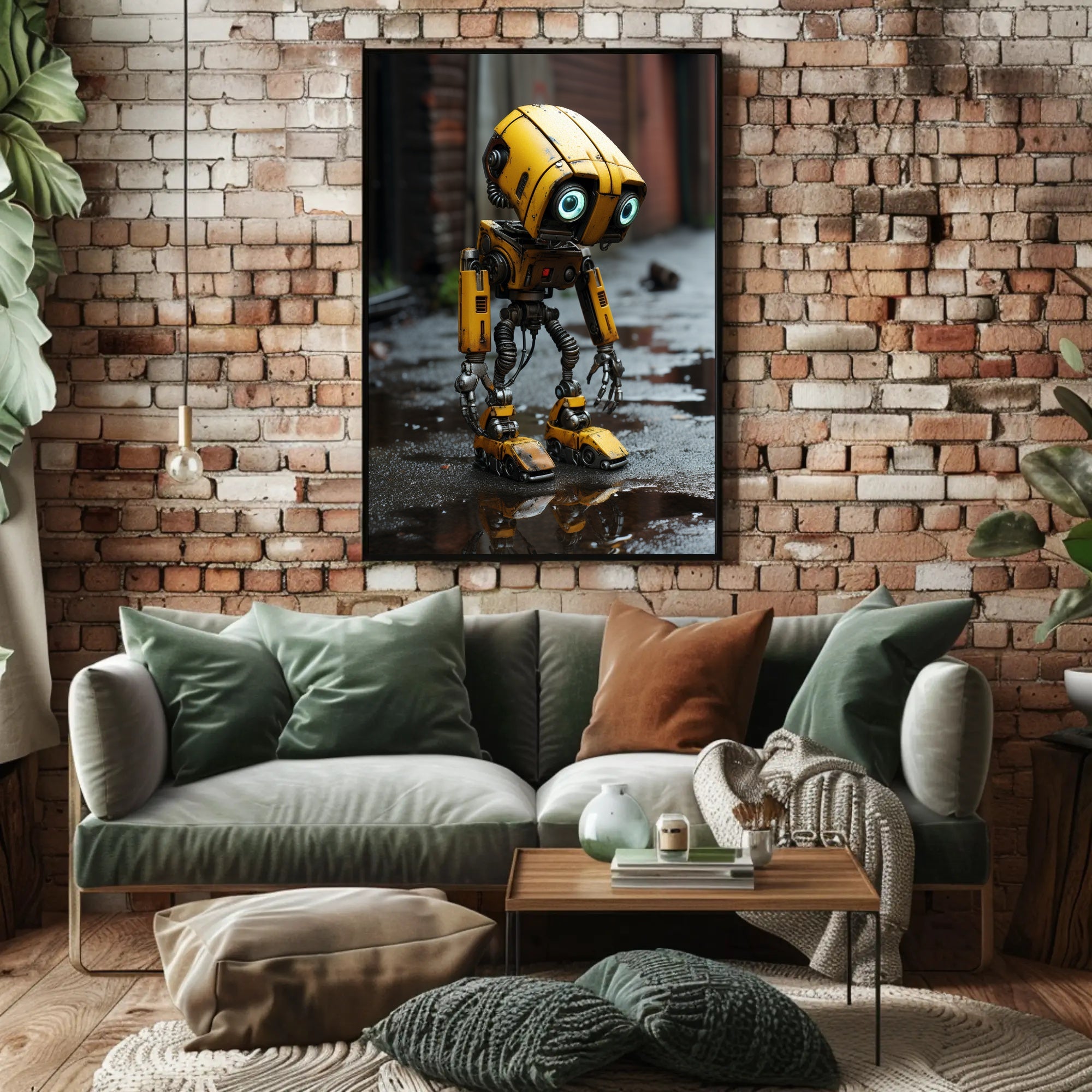 The Curious Yellow Robot Poster PosterGoat