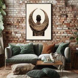 Cultural Embrace Poster Vintage Sepia Wall Art
