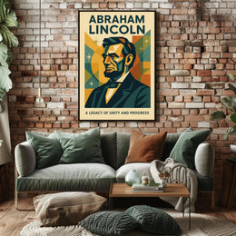 Abraham Lincoln A Legacy of Unity and Progress Poster PosterGoat