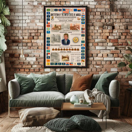 Vintage U.S. Constitution Infographic Historical or Presidential Poster