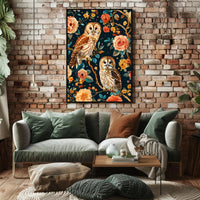 Owls And Blossoms William Morris Art Poster