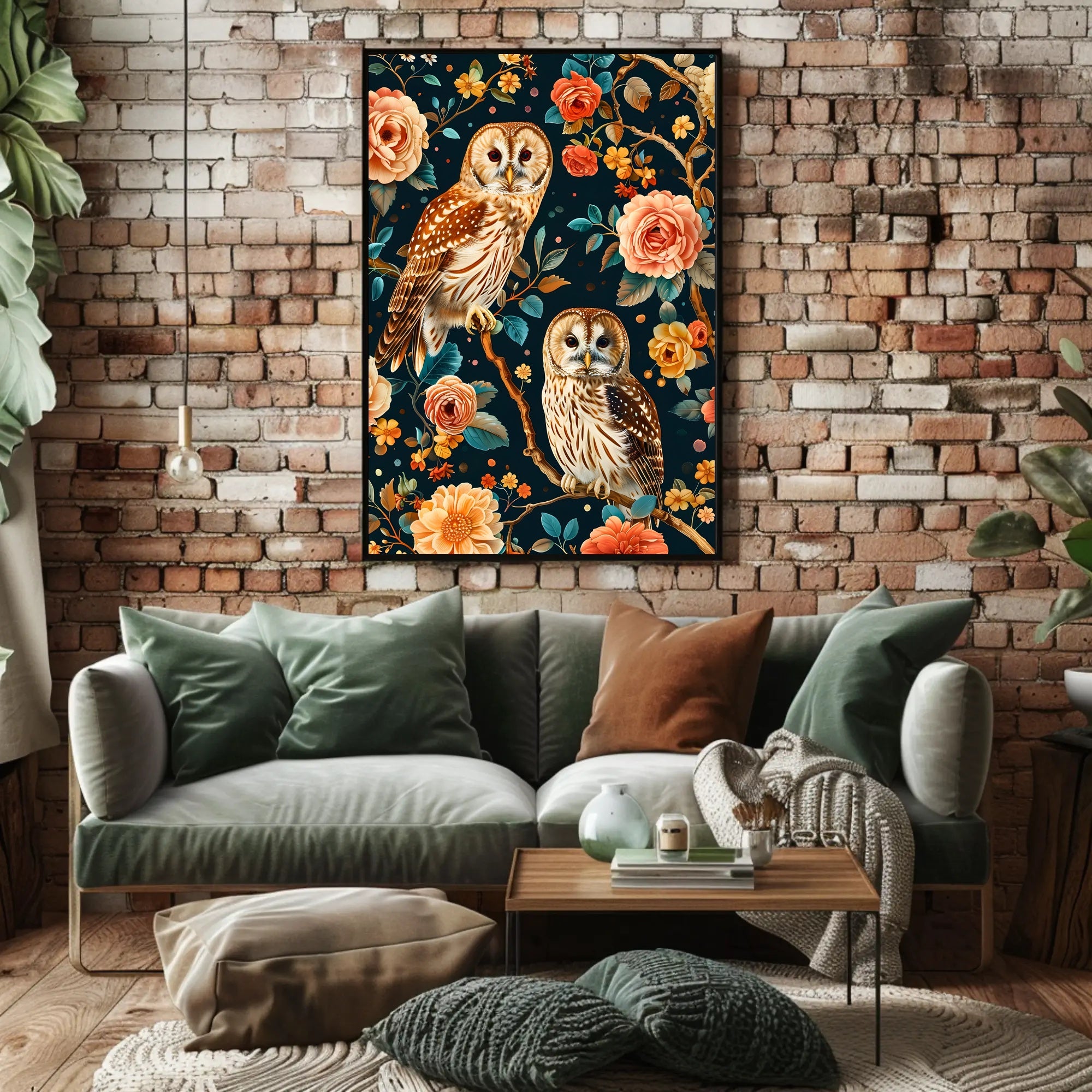 Owls And Blossoms William Morris Art Poster