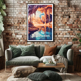Carlsbad Caverns Travel Poster Vintage Wall Art