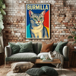 Burmilla Cat Portrait Poster