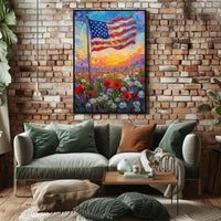 windswept American flag Poster