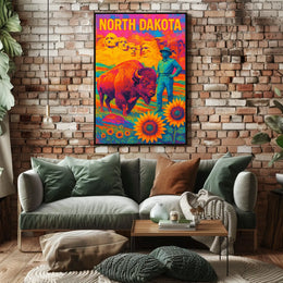 North Dakota A Vibrant Tribute Poster