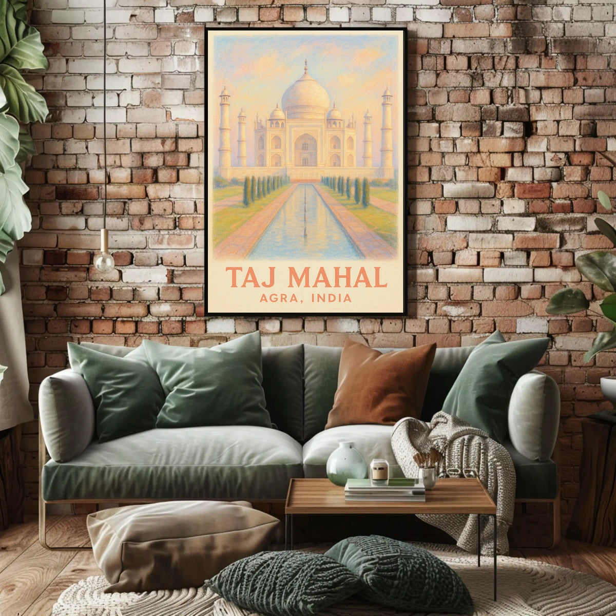 Iconic Taj Mahal Agra India Travel Architecture Photography Realism Heritage Poster