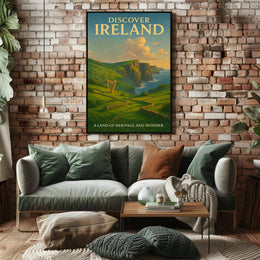 Irish Landscapes: Cliffs and Culture Heritage Poster