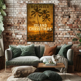 Island Christmas In Honolulu Poster