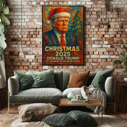 Christmas 2025 with Santa Hat Political or Propaganda Poster