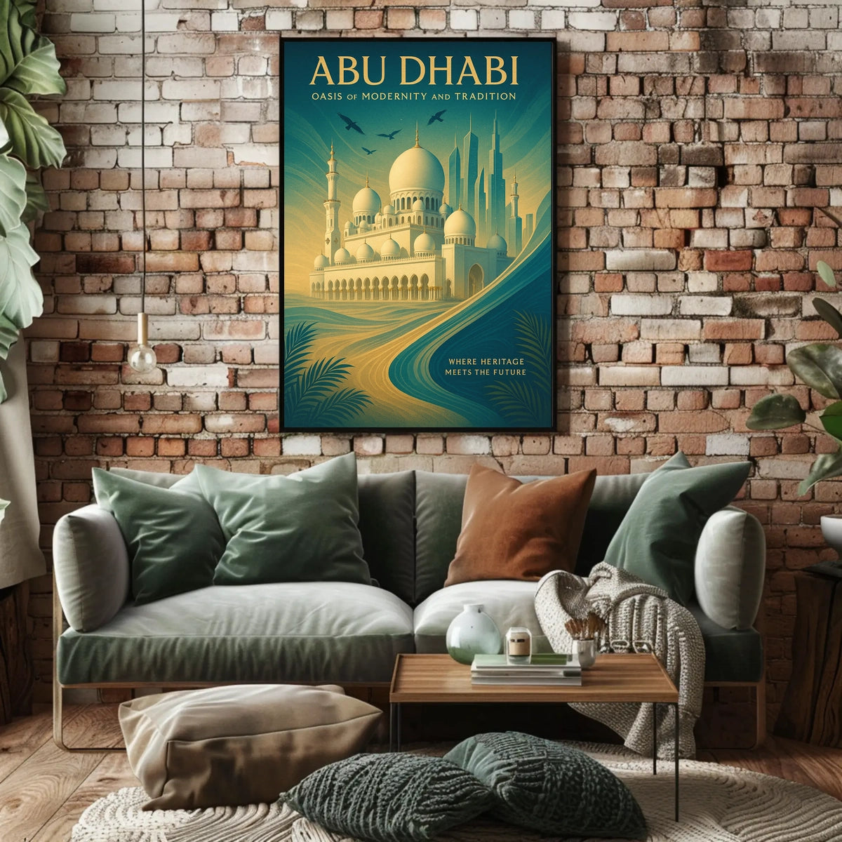 Abu Dhabi Harmony Tradition Meets Modernity Urban or Cityscape Poster