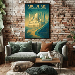 Abu Dhabi Harmony Tradition Meets Modernity Urban or Cityscape Poster