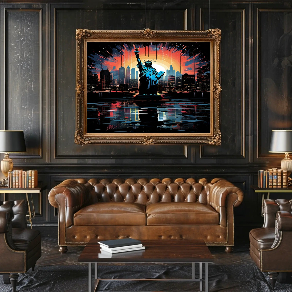 Statue Of Liberty At Sunset Poster