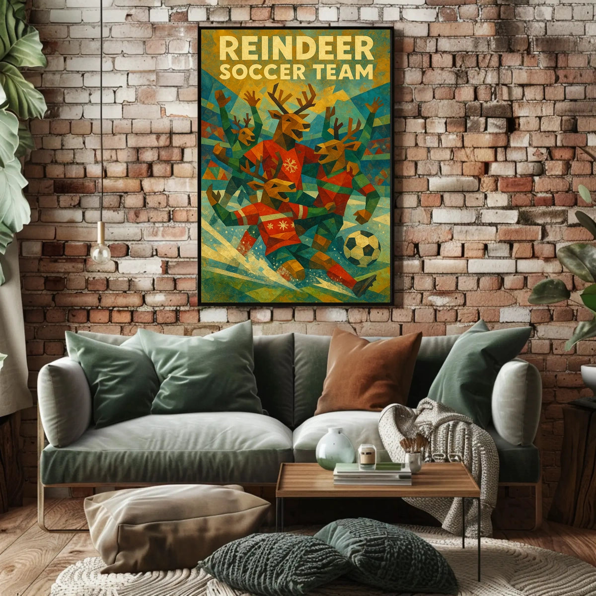 Reindeer Soccer Team Poster