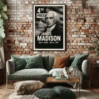 James Madison 4th President of the United States Digital Montaje Poster