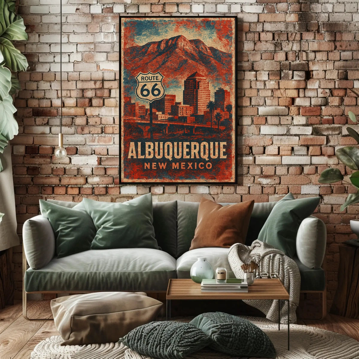 Albuquerque Route 66 Southwestern Vintage Poster