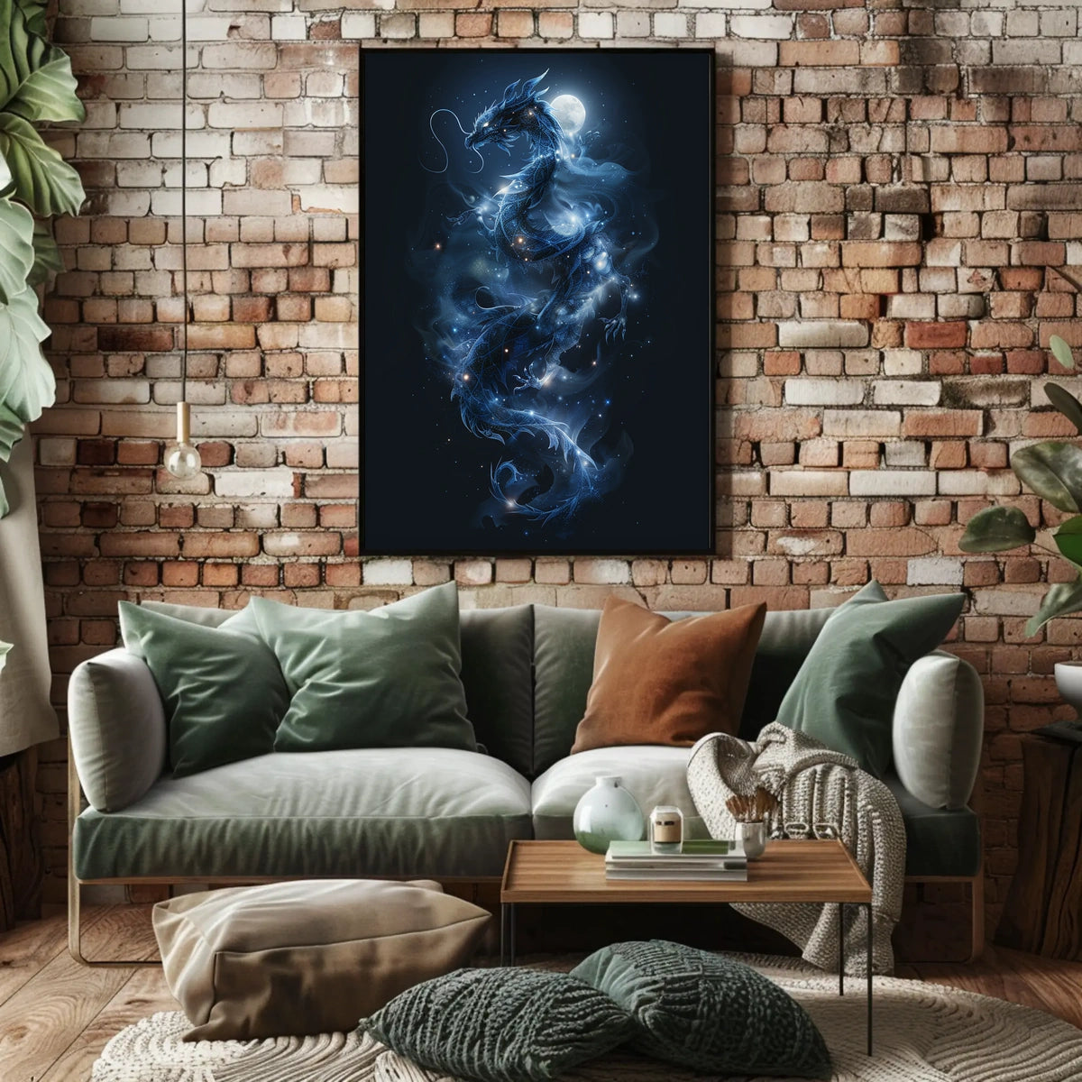 Mystical Celestial Dragon Fantasy Art Poster