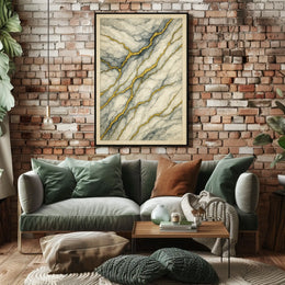 Elegant Marbled Kintsugi Design: Abstract or Artistic Poster