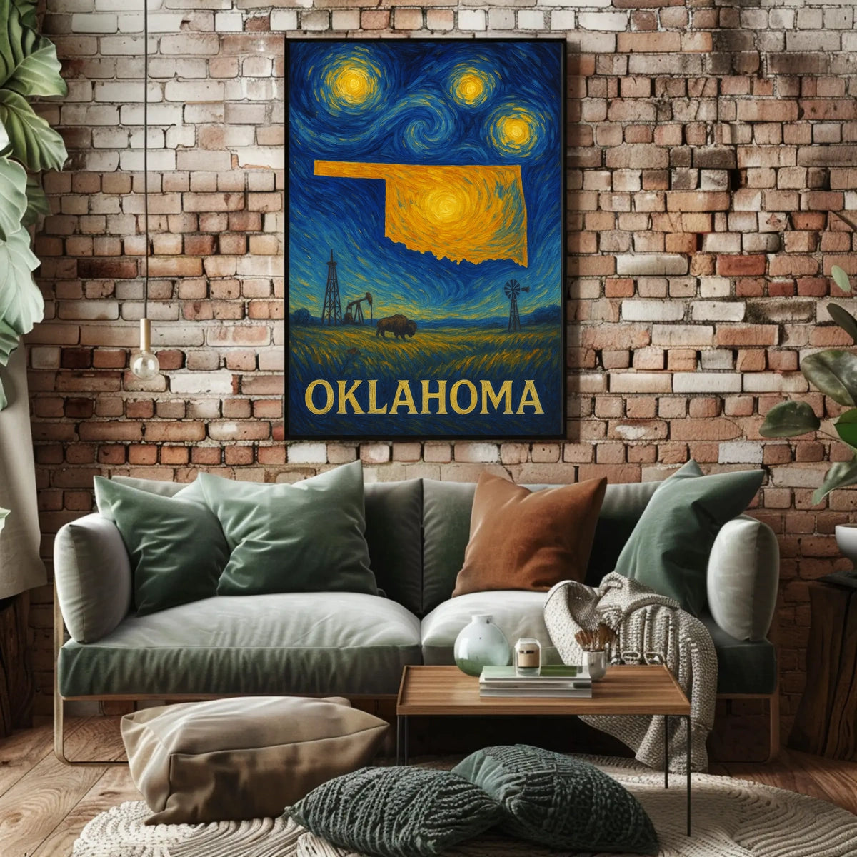 Oklahoma Starry Night Tribute Poster