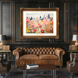 Vibrant Flower Market In Osaka Urban Or Cityscape Poster