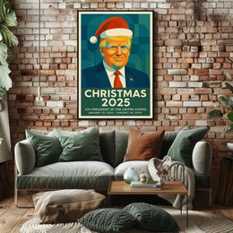Santa Hat Political Poster Savors Christmas 2025 for Holidays
