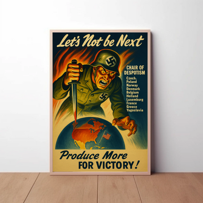 Lets Not Be Next Produce More WWII Poster