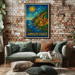Amalfi Coast Mosaic Poster