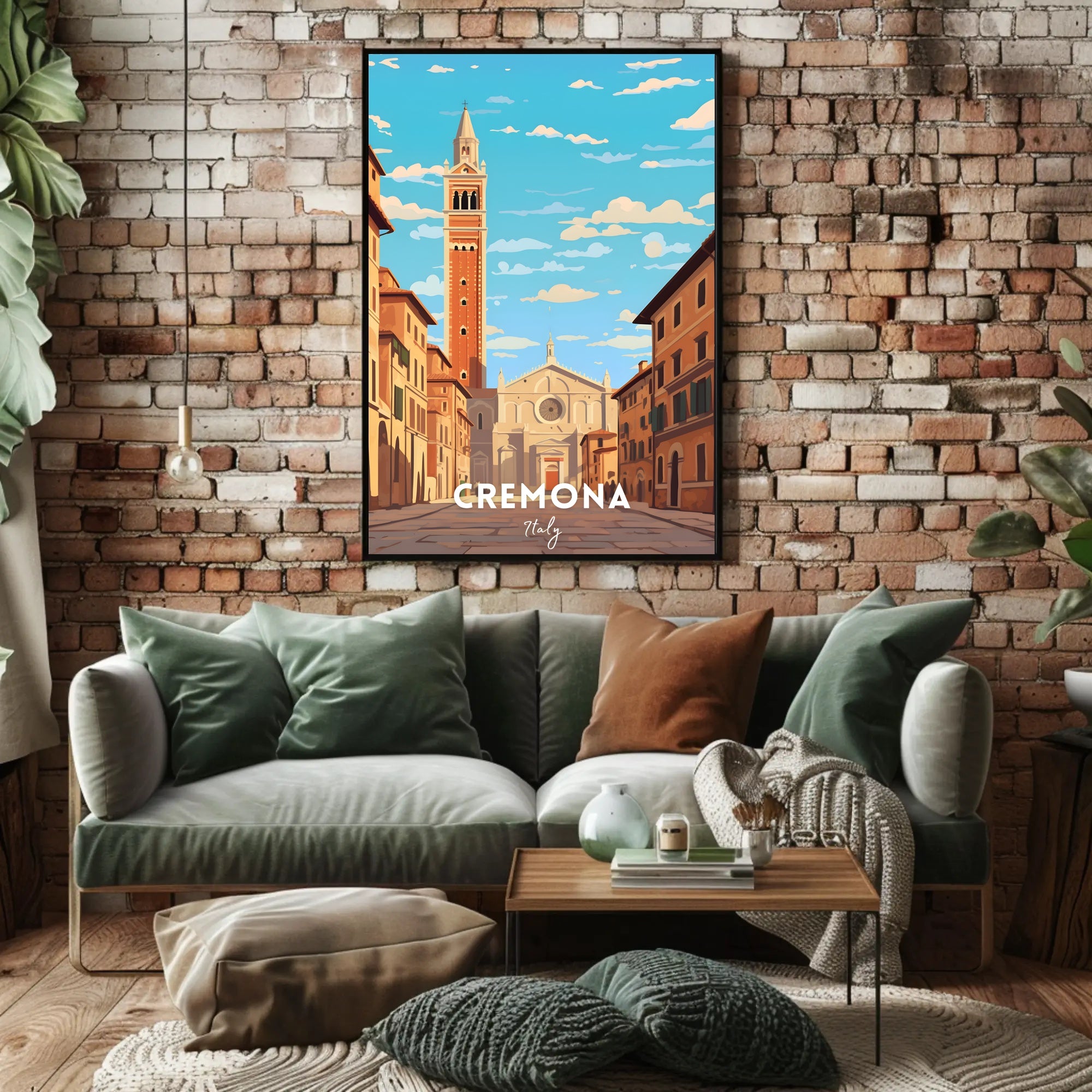 Cremona Cathedral Street Scene Poster