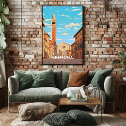 Cremona Cathedral Street Scene Poster