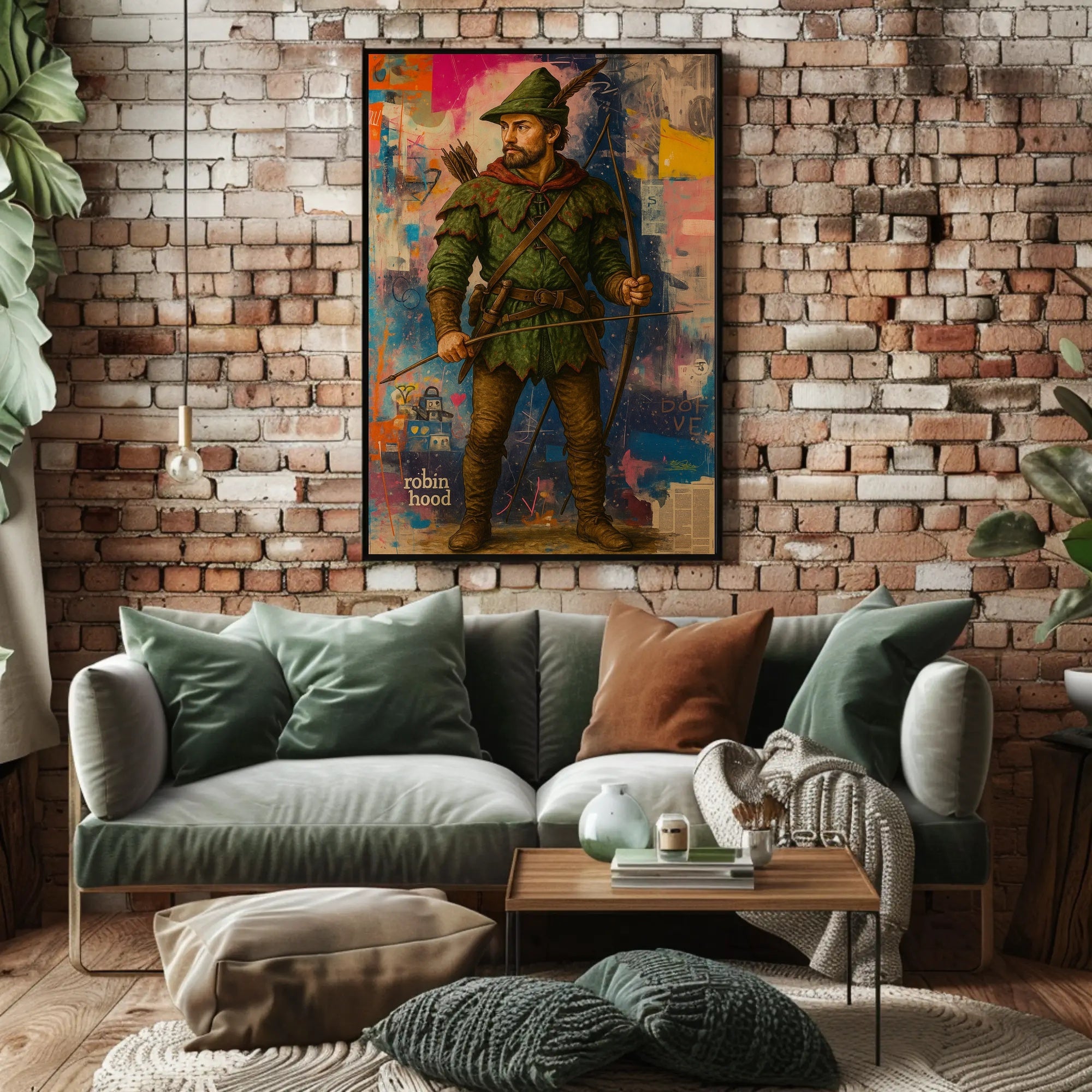 Robin Hood Meets Abstract Urban Pop Culture Poster