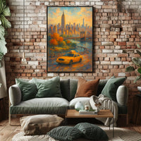 New York City Autumn Impressionism Poster Abstract Wall Art
