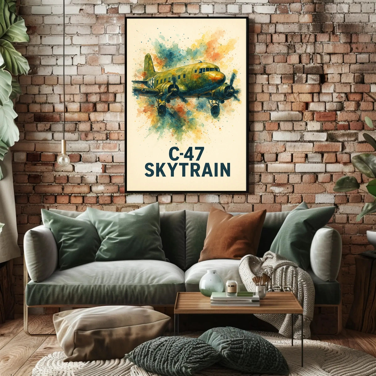 C-47 Skytrain WWII Aviation Art Poster Print