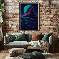 Moonlit Shark Poster