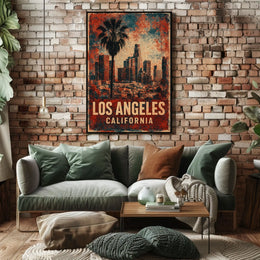 Los Angeles Skyline Cityscape Photography Realism Minimalist Art Collector Edition Poster