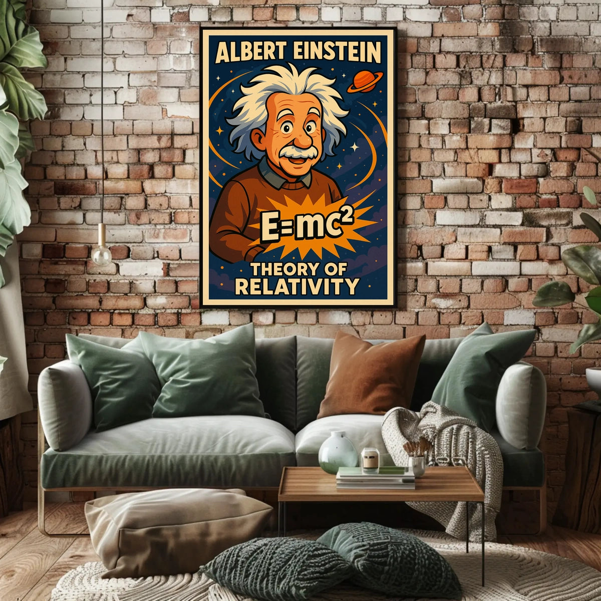 Einstein Relativity Theory Vintage Educational Wall Poster