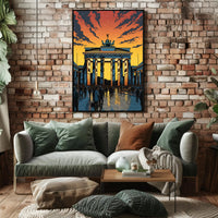 Sunset At The Brandenburg Gate Poster