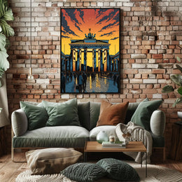 Sunset At The Brandenburg Gate Poster