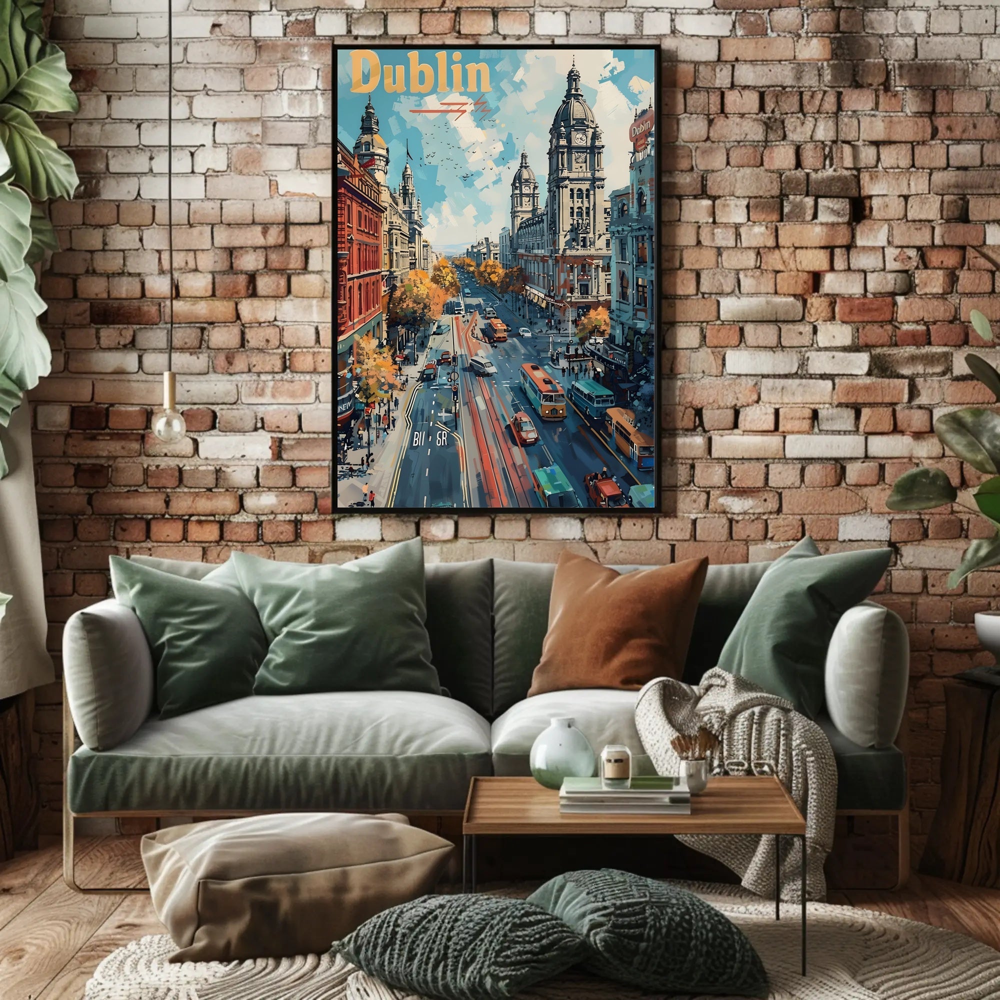 Dublin Cityscape Vibrant Architecture Travel Poster