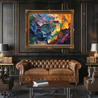 Vibrant Abstract Art Poster with Dynamic Brushstrokes