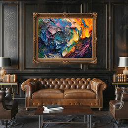 Vibrant Abstract Art Poster with Dynamic Brushstrokes