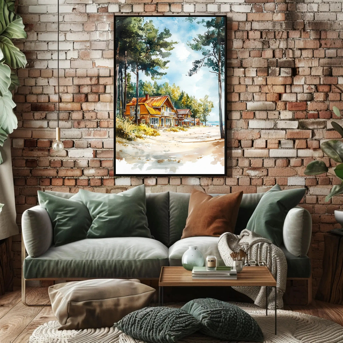 Latvia Jurmala Beach and Wooden Villas Poster