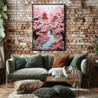 Serene Pagoda Oasis: Cultural or Heritage Poster